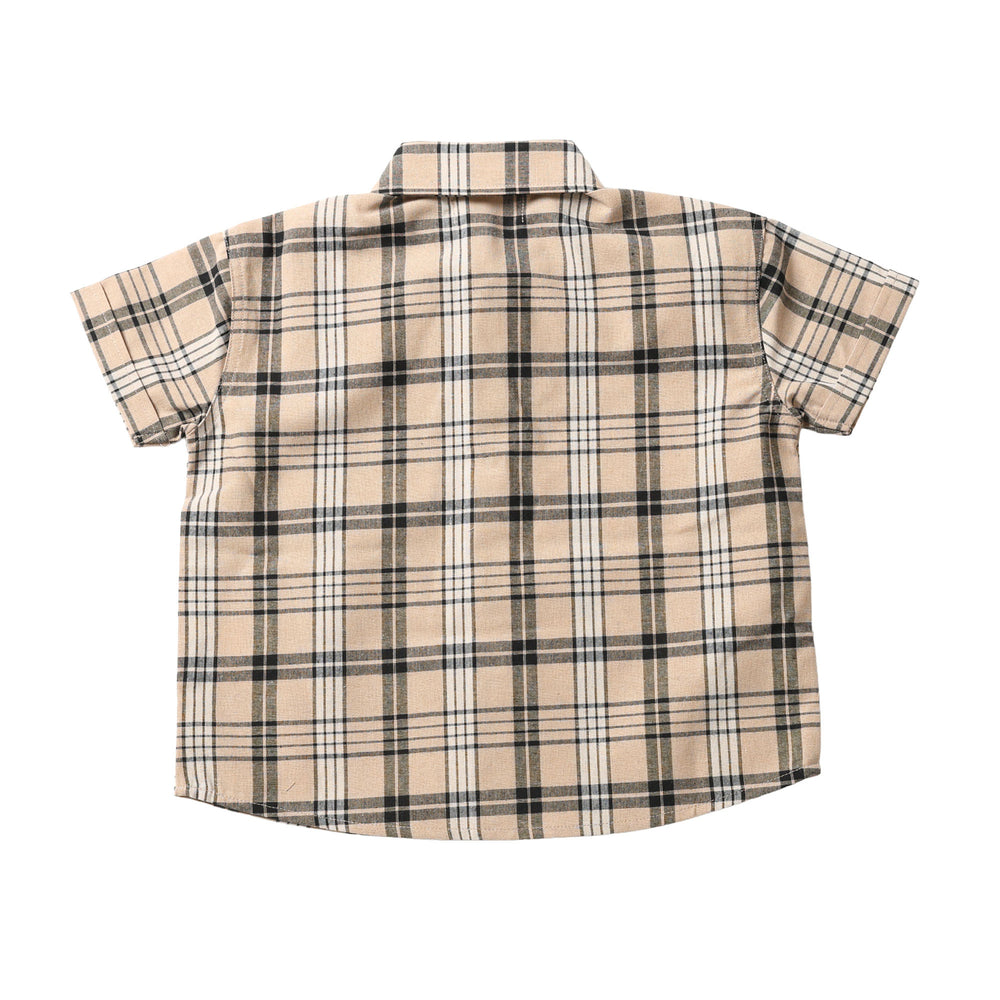 【BABY】プレイヤー刺繍半袖チェックシャツ