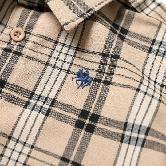 【KIDS】プレイヤー刺繍半袖チェックシャツ