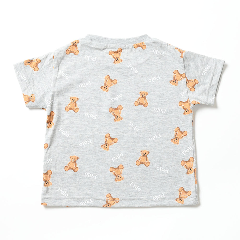 【BABY】くま+ロゴ総柄半袖Ｔシャツ