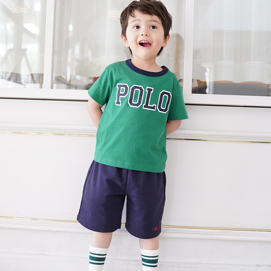 【KIDS】POLOロゴ配色バインダーTシャツ