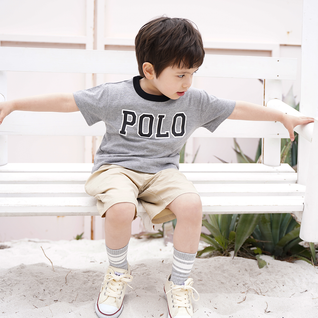 【KIDS】POLOロゴ配色バインダーTシャツ