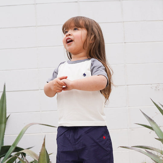 【KIDS】ラグラン配色Tシャツ