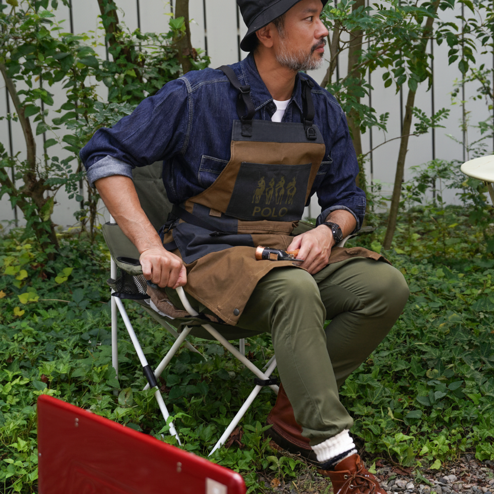 【MEN’S】難燃繊維”モダクリル”アウトドアワークエプロン【POLO】