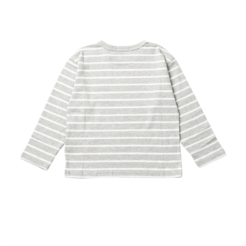【KIDS】プレイヤー刺繍ボーダーロングTシャツ