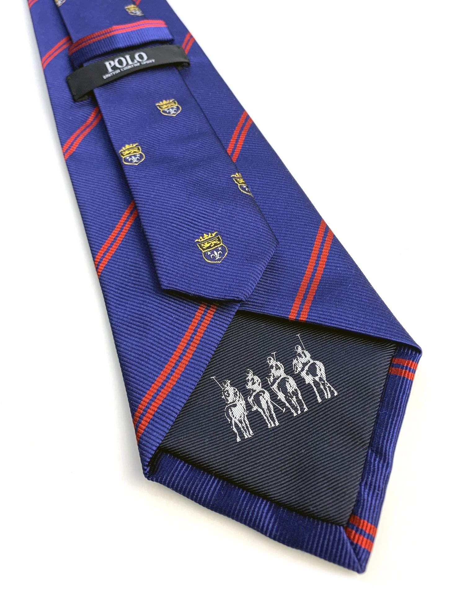 【新品】Ralph Lauren／クレストタイ／レジメンタル／バーガンディ 新品】Ralph Lauren／クレストタイ／レジメンタル／バーガンディ