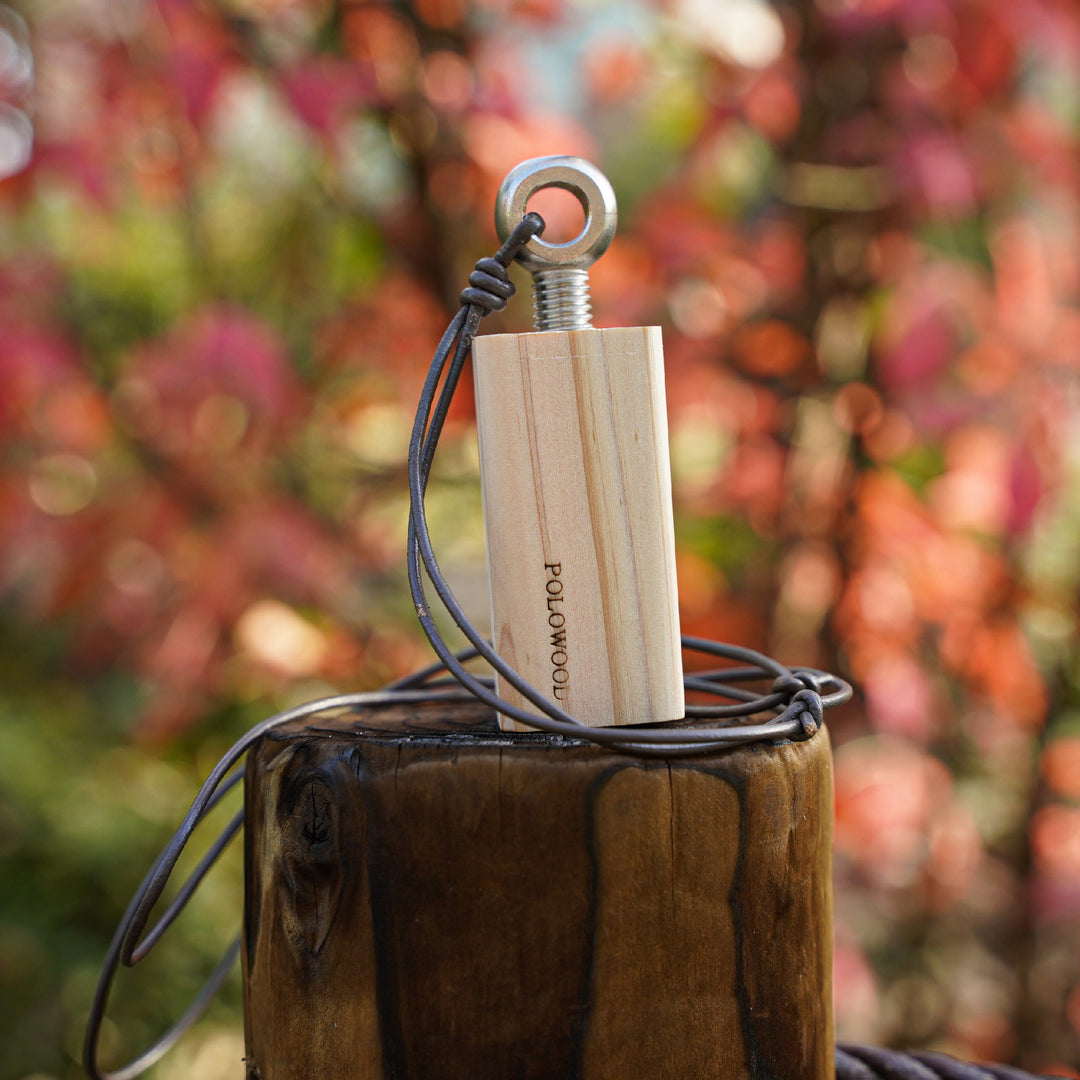 【POLO WOOD】吉野ひのき・バードコール（革紐付き）