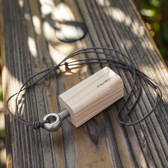 【POLO WOOD】吉野ひのき・バードコール（革紐付き）