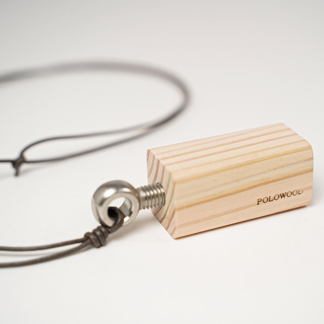 【POLO WOOD】吉野ひのき・バードコール（革紐付き）