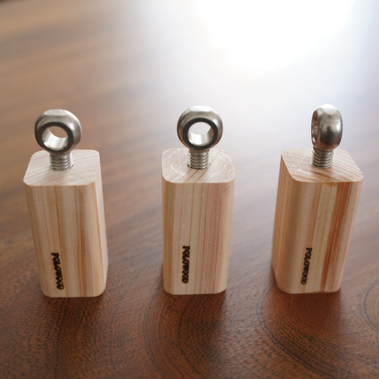 【POLO WOOD】吉野ひのき・バードコール（革紐付き）